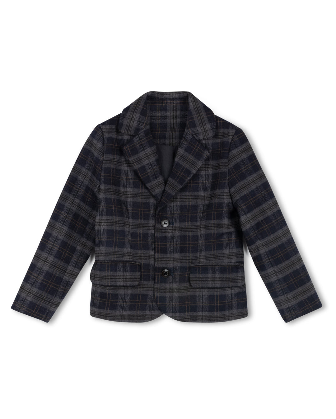 blazer wool look plaid - navy