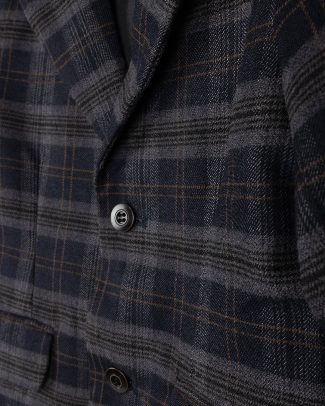 blazer wool look plaid - navy
