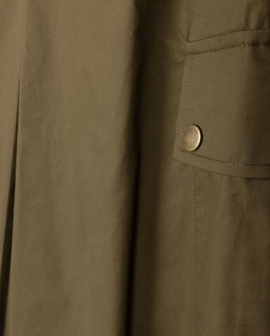 skirt midi closed front slit with side pockets - olive