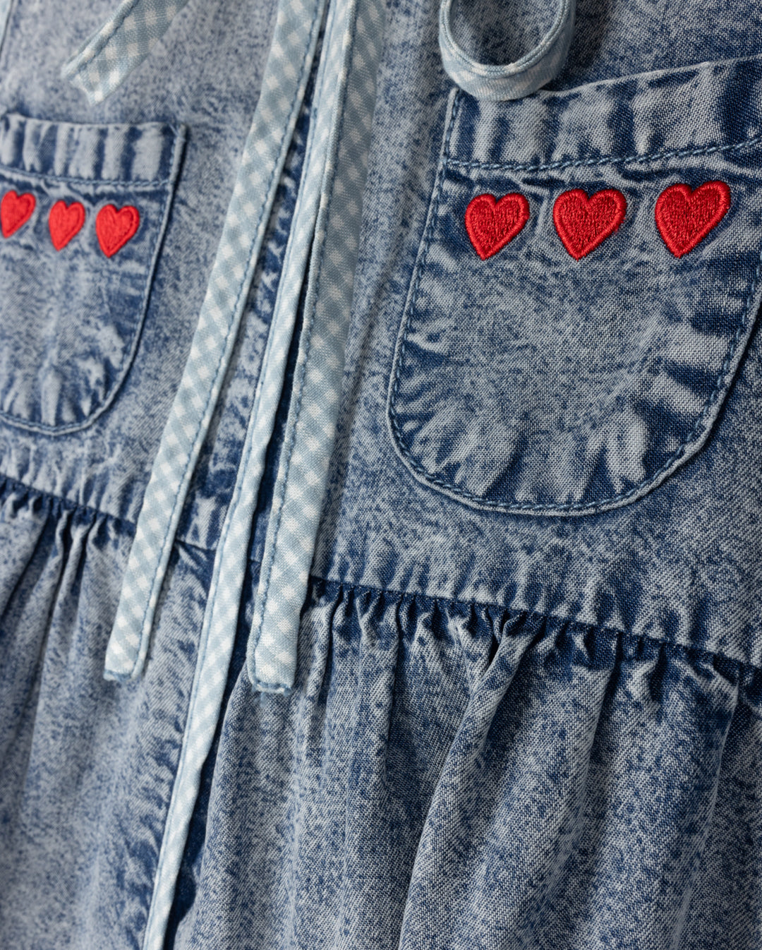 dress washed jumper with heart pockets - denim