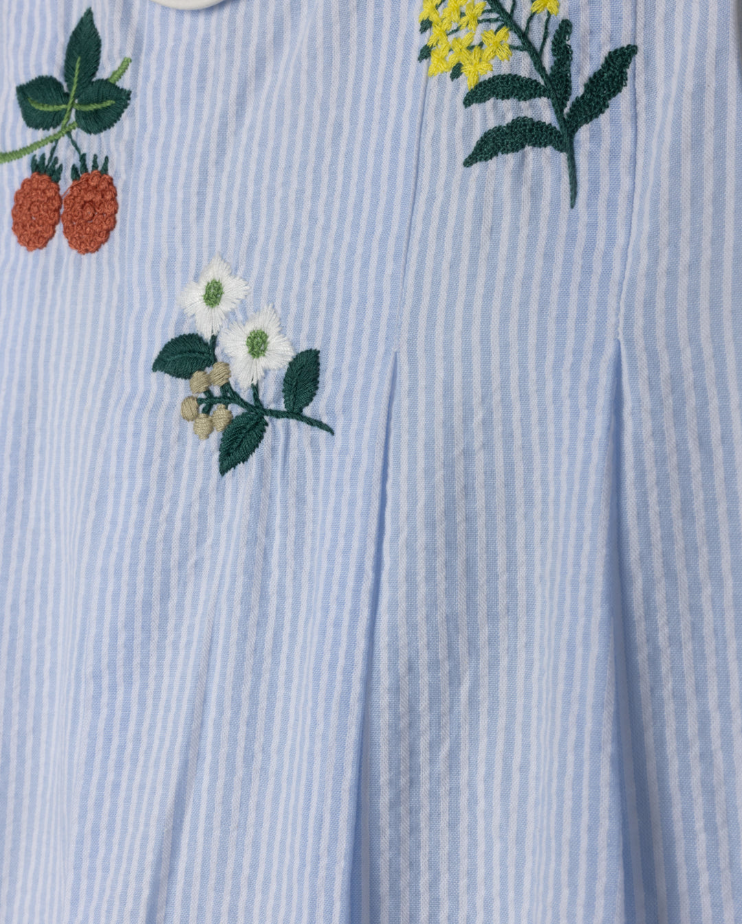dress pinstriped embroidered jumper with collar - stripe