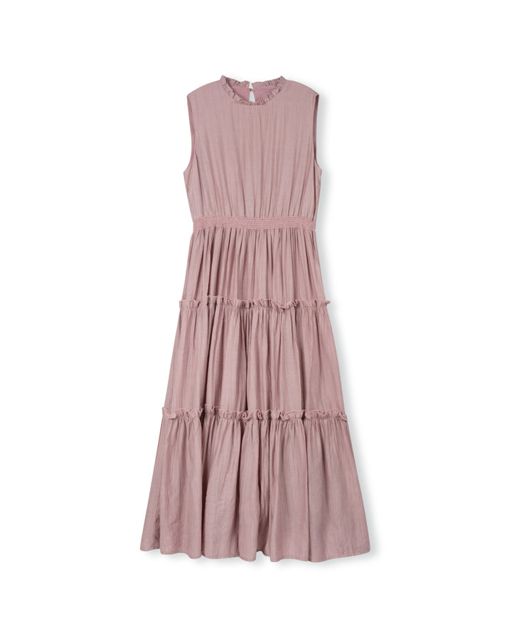 dress tiered jumper with crop cardigan - mauve
