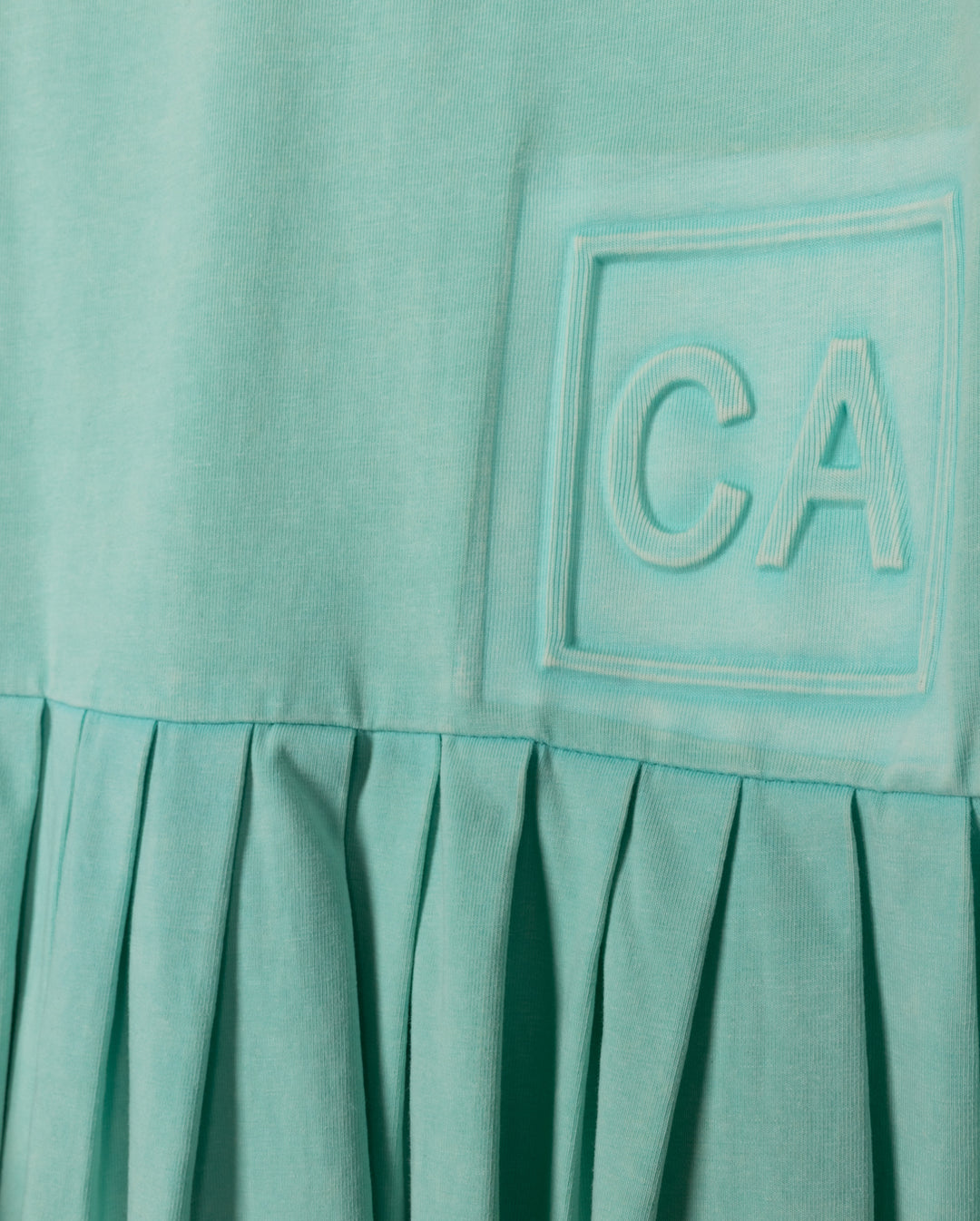 dress s/s low waisted embossed - green