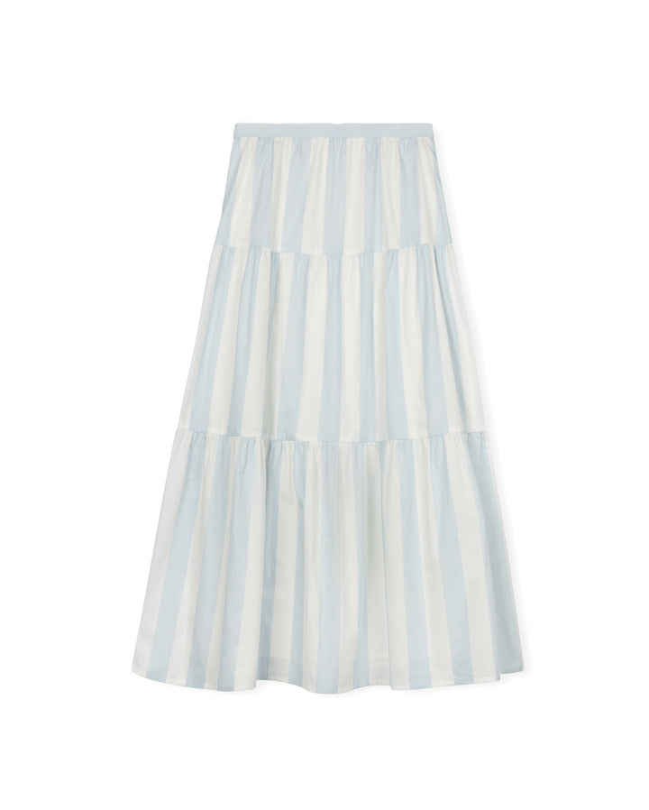 skirt maxi tiered wide striped - stripe