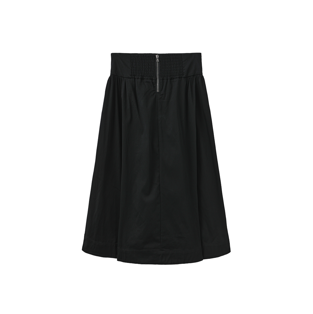 skirt poplin with waist pockets - black
