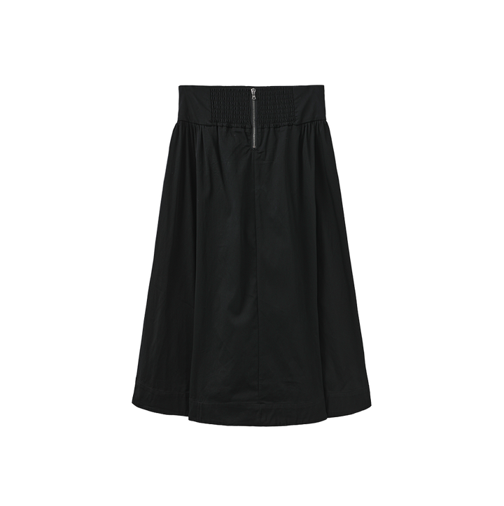 skirt poplin with waist pockets - black