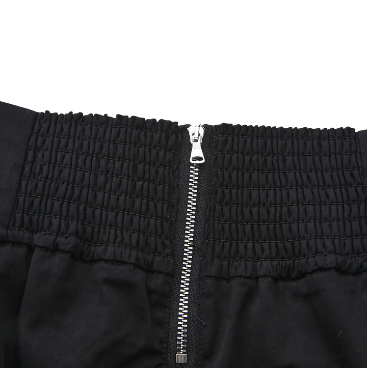 skirt poplin with waist pockets - black