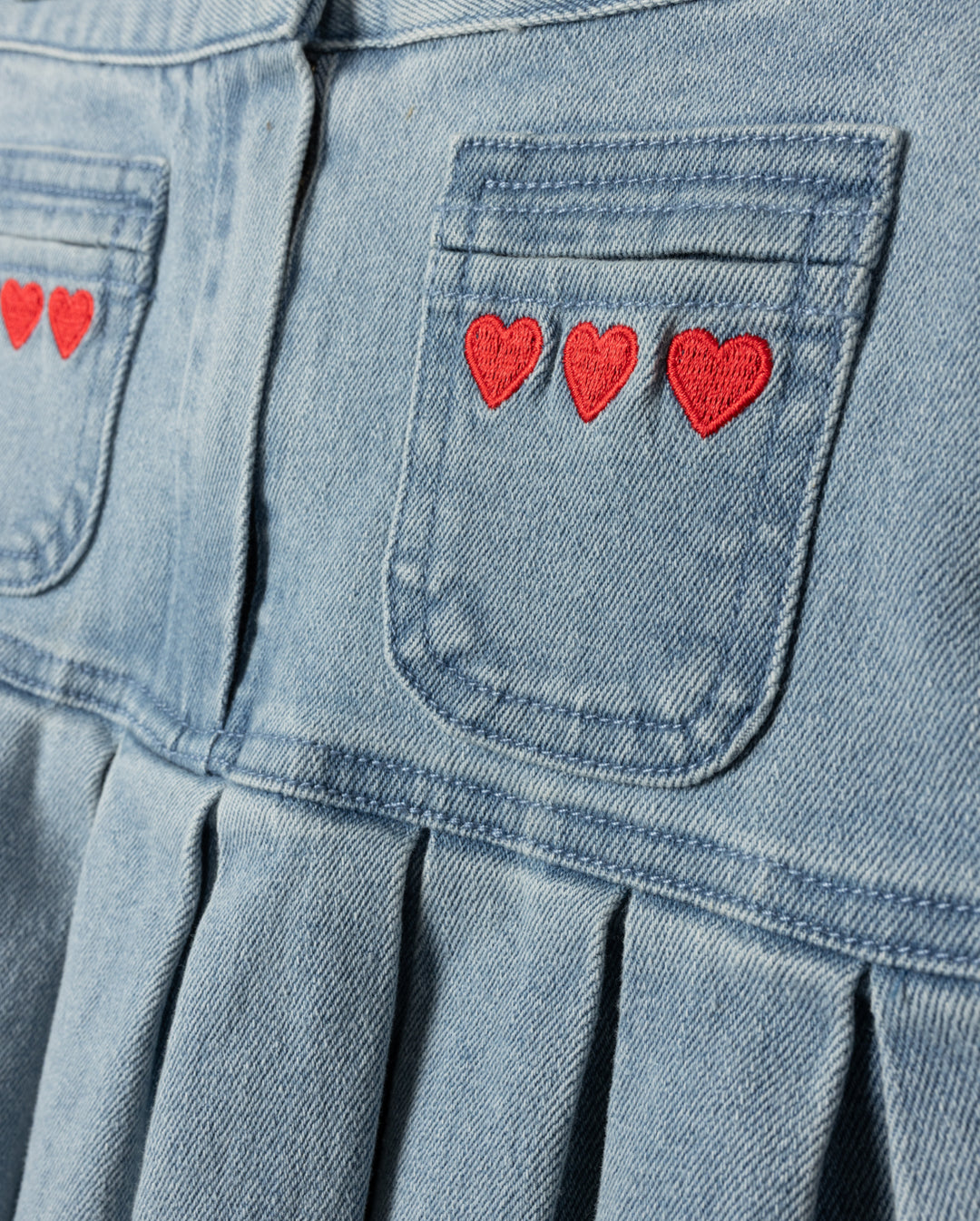 skirt washed heart pockets - denim