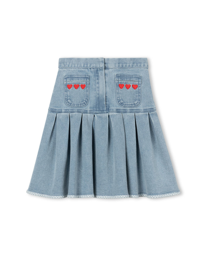 skirt washed heart pockets - denim