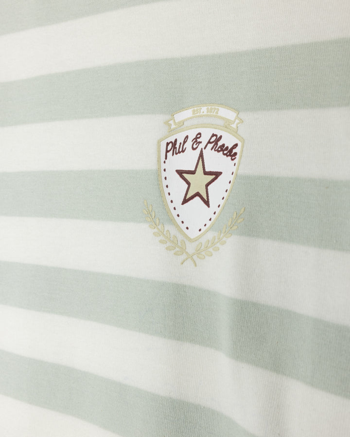 tee l/s striped - green