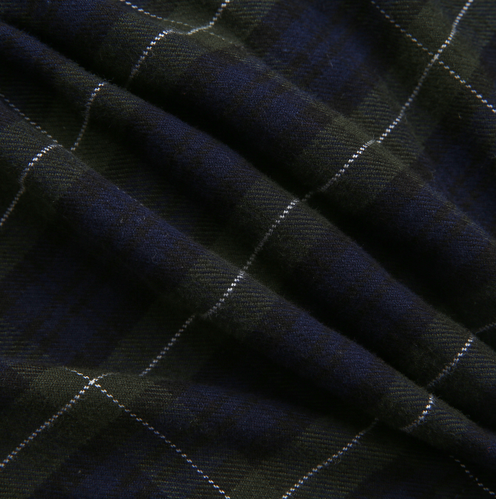 skirt pleated plaid with pockets - navy/green