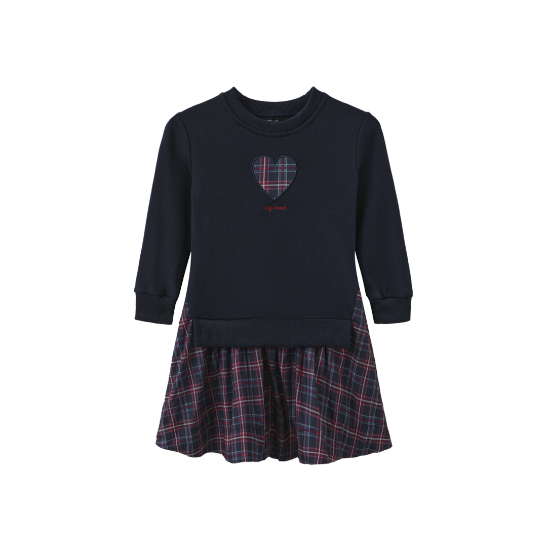dress mixed fabric sweatshirt - navy