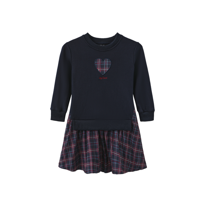 dress mixed fabric sweatshirt - navy