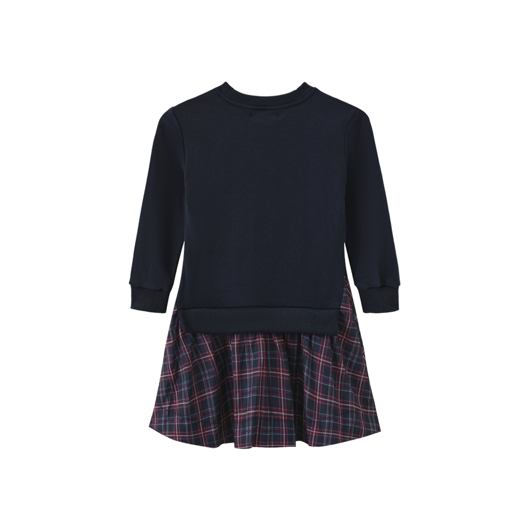 dress mixed fabric sweatshirt - navy