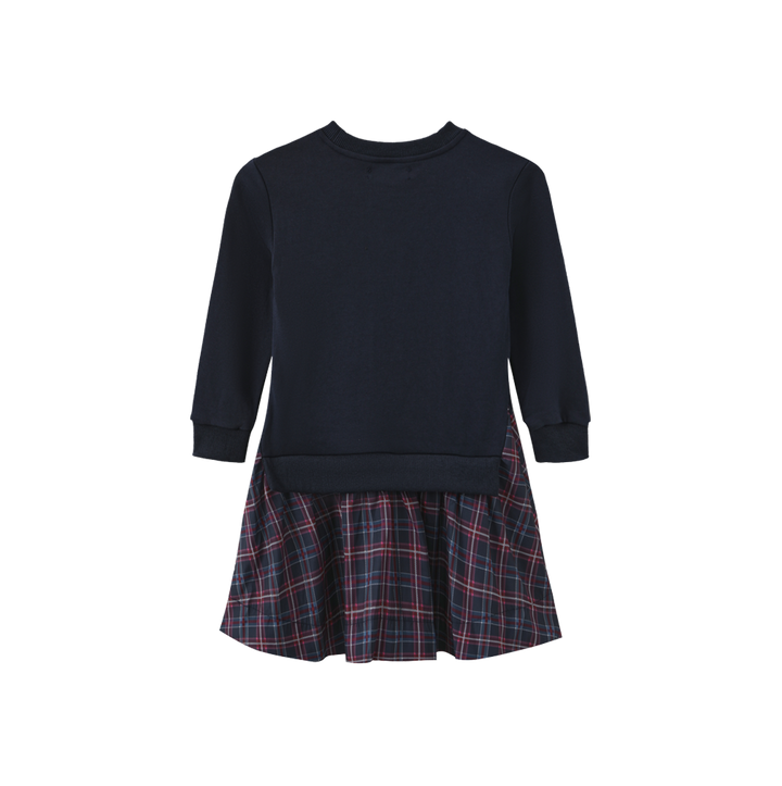 dress mixed fabric sweatshirt - navy