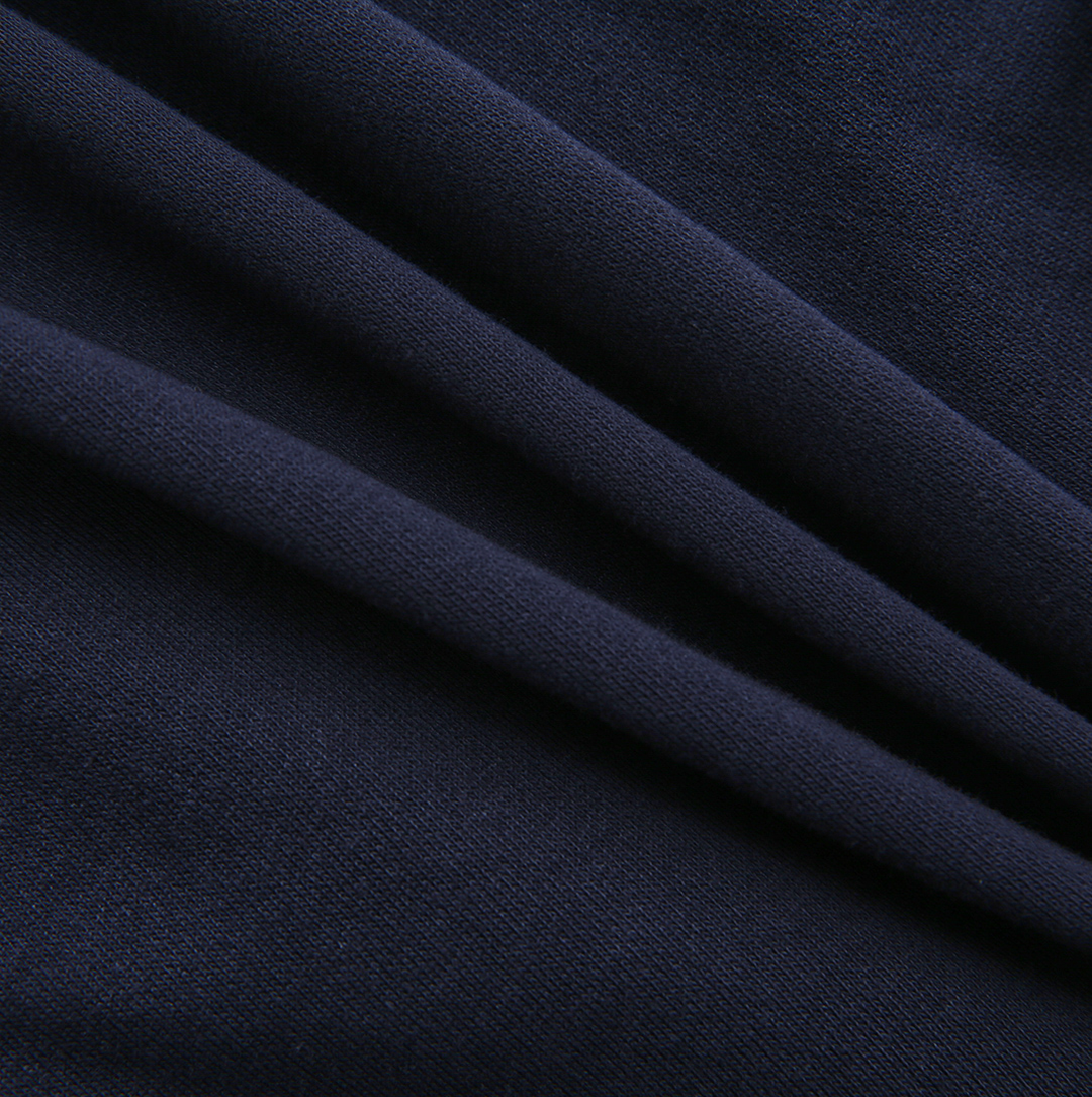 dress mixed fabric sweatshirt - navy