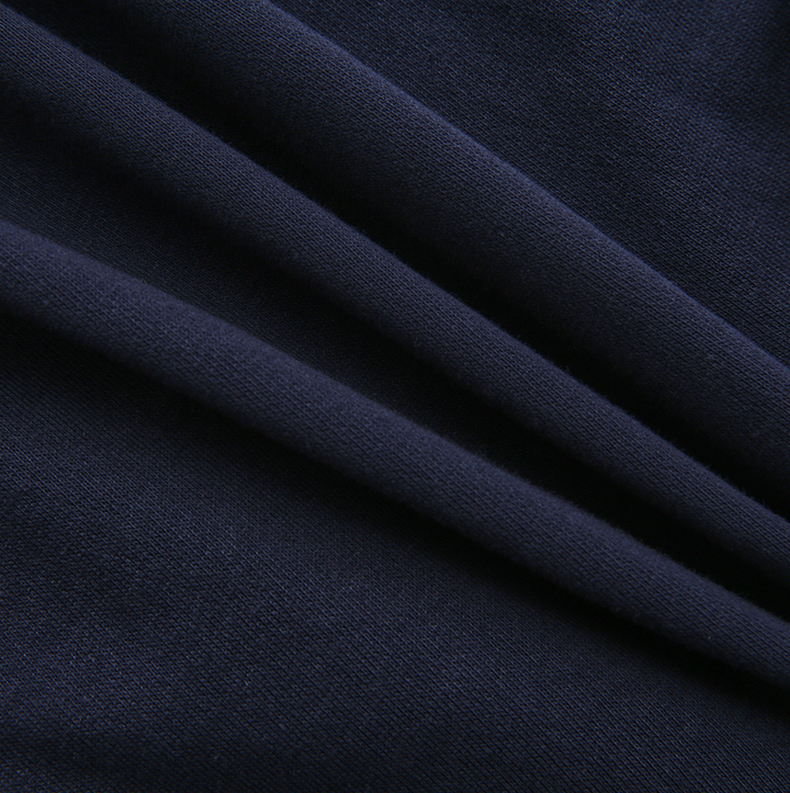 dress mixed fabric sweatshirt - navy