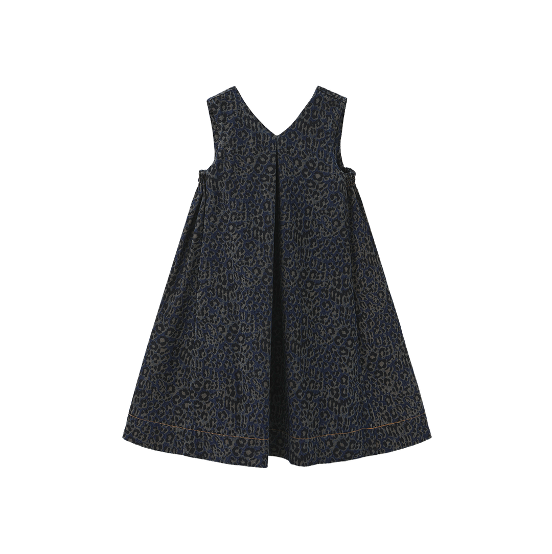 dress leopard denim v jumper - blue