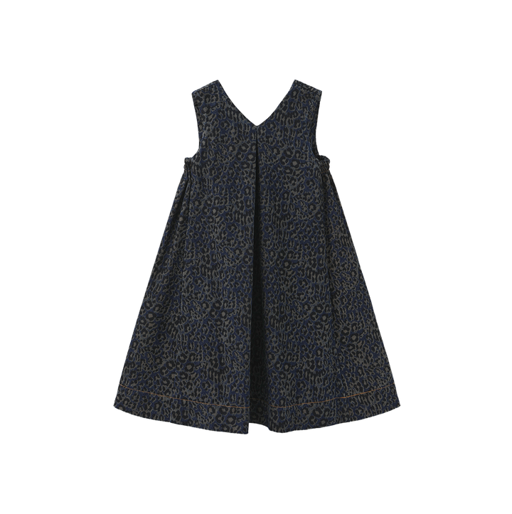 dress leopard denim v jumper - blue