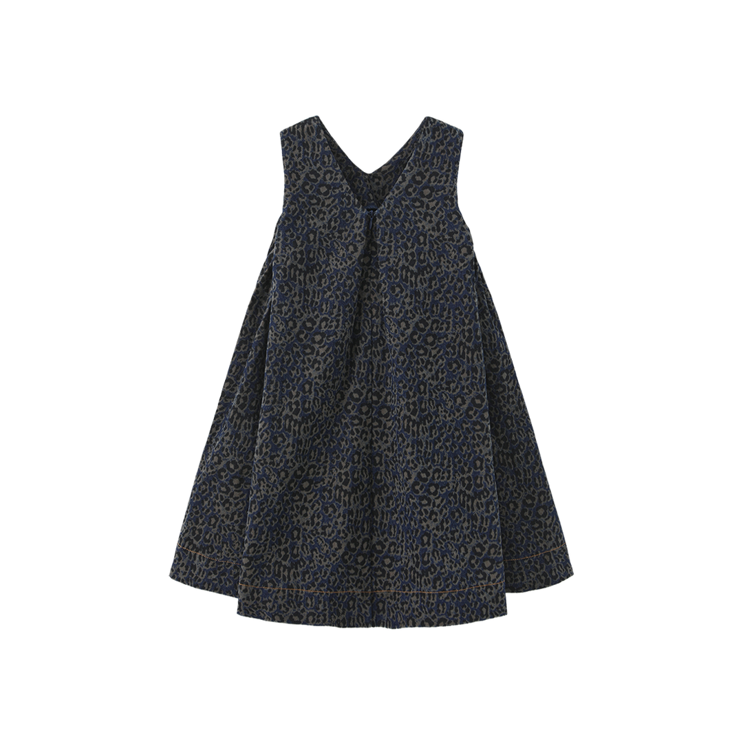 dress leopard denim v jumper - blue