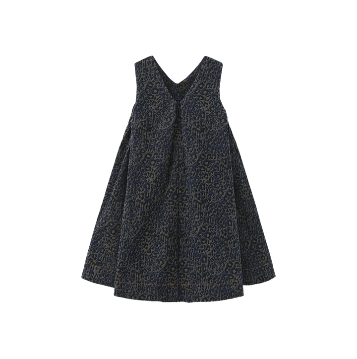 dress leopard denim v jumper - blue