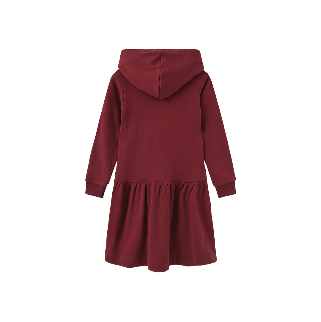 dress hooded smiley sweat - burgundy
