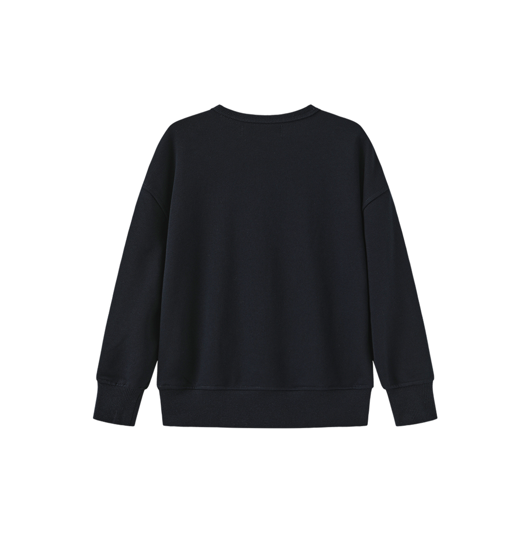 top l/s embossed bow sweatshirt  - navy