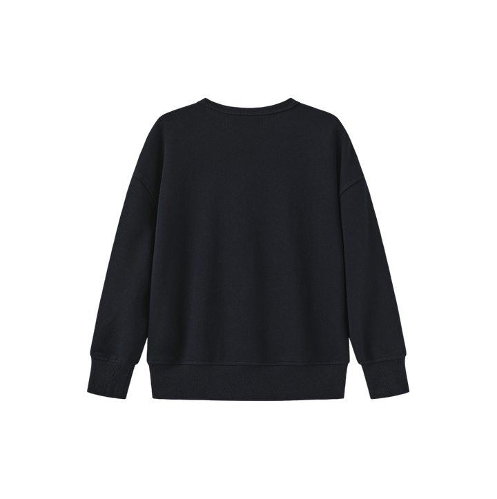 top l/s embossed bow sweatshirt  - navy