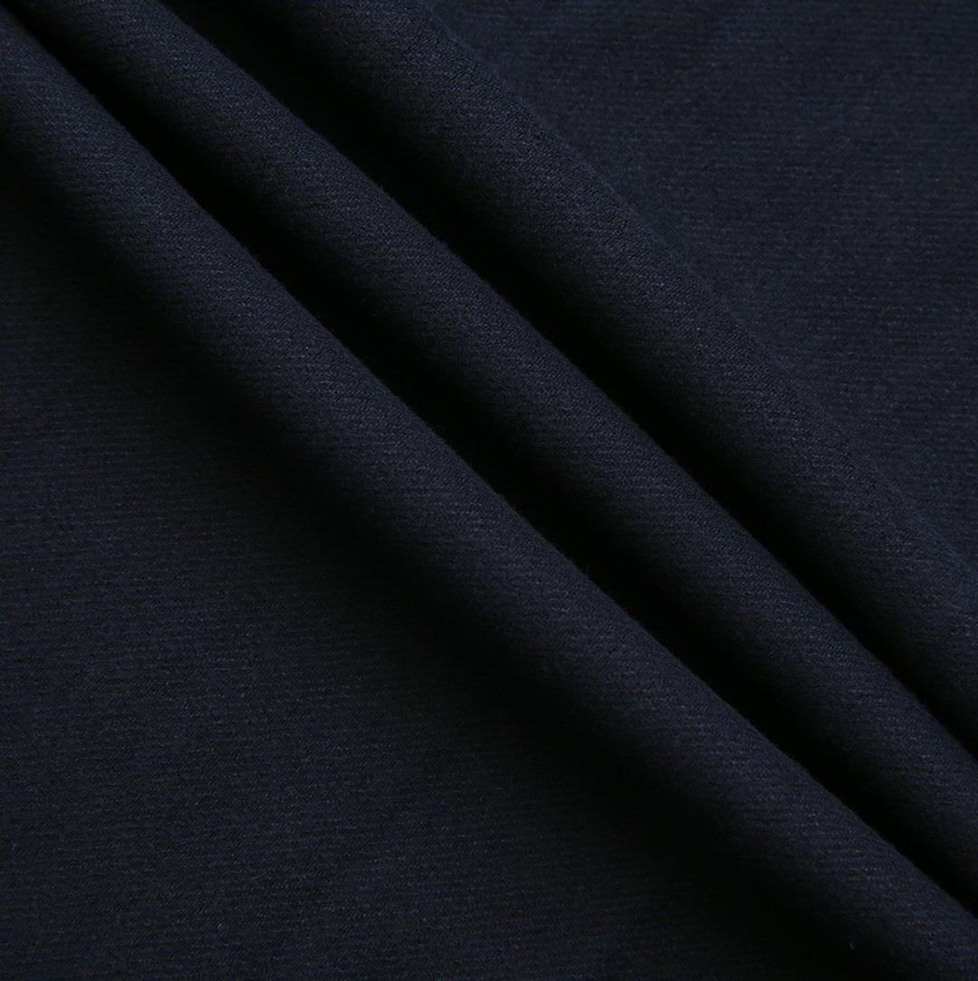 skirt wool wide pleated with waist belt - navy