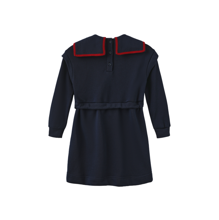 dress drawstring sweat with knit collar - navy