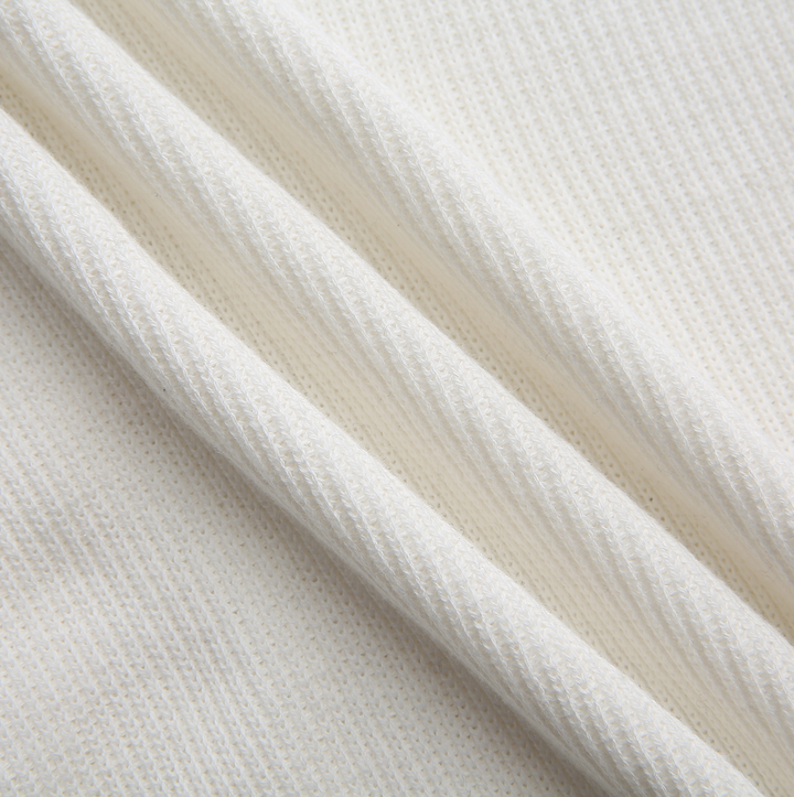 top l/s color trim collared sweater - ivory