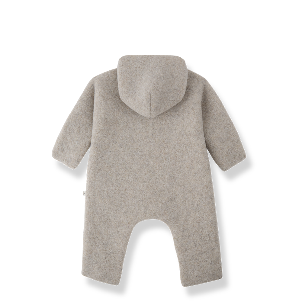 snowsuit wool tassle with hood - beige