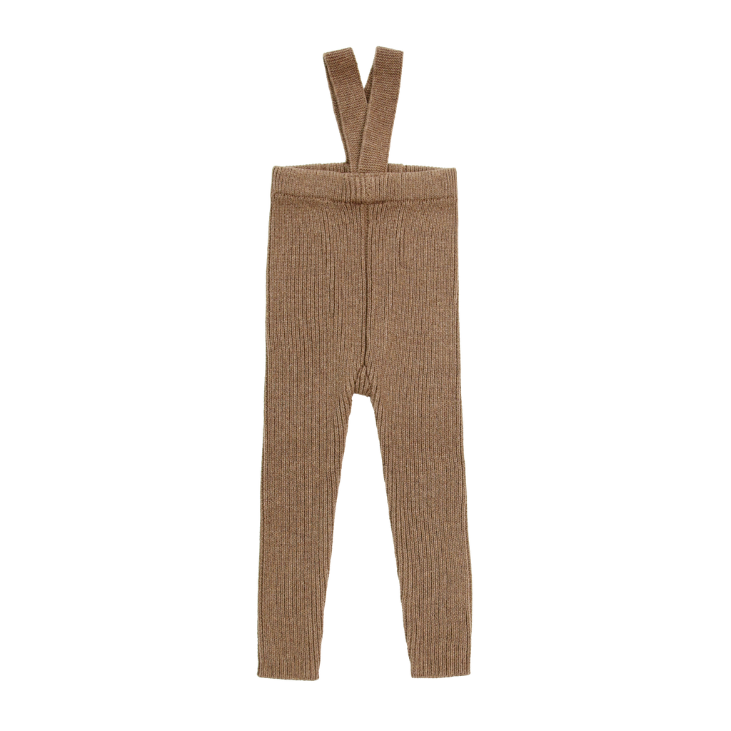 one piece knit suspender leggings - mocha – Lily and Todd