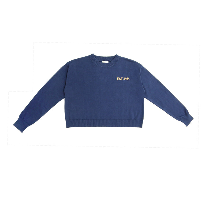 top l/s est 1985 boxy sweater - navy