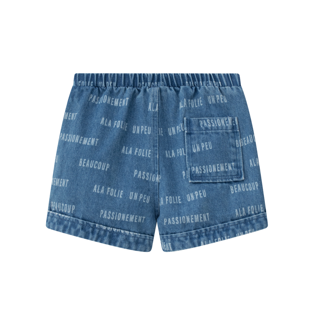 shorts denim printed - blue denim
