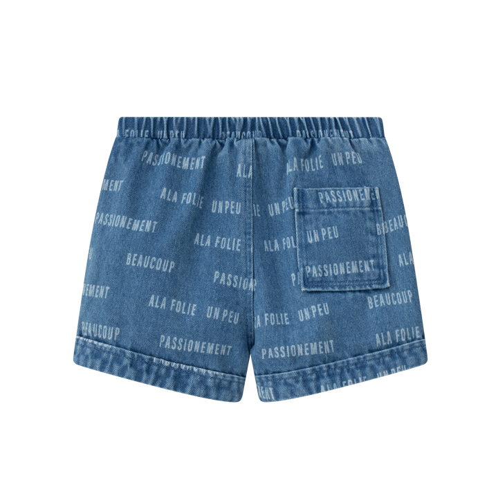 shorts denim printed - blue denim