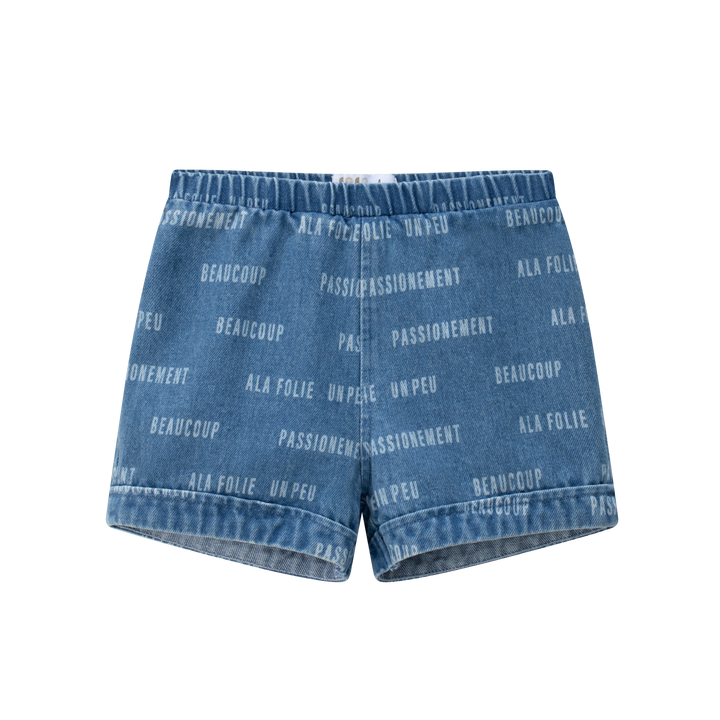 shorts denim printed - blue denim