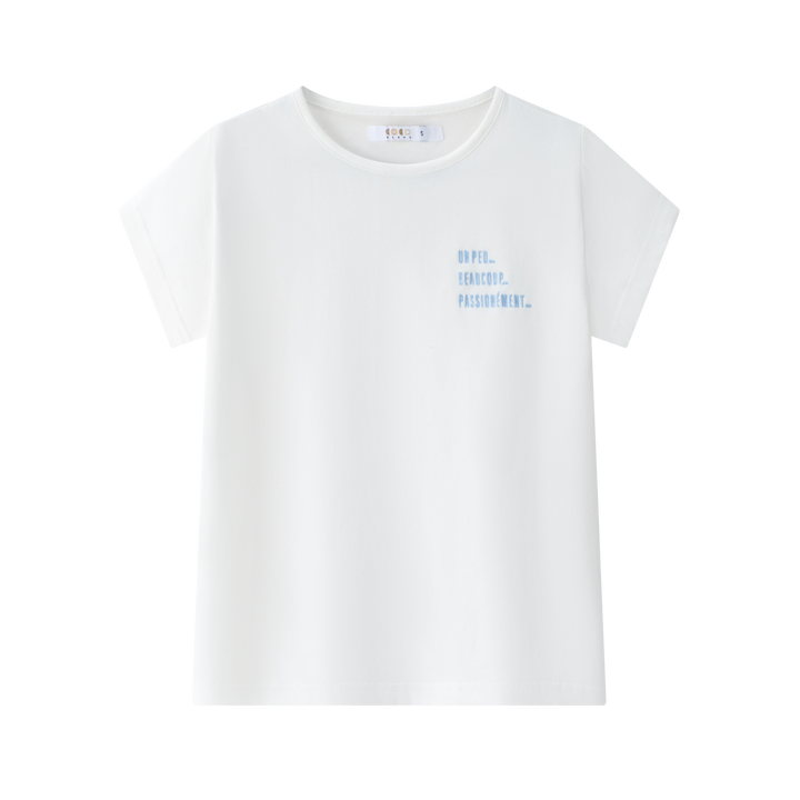 tee s/s small print - white
