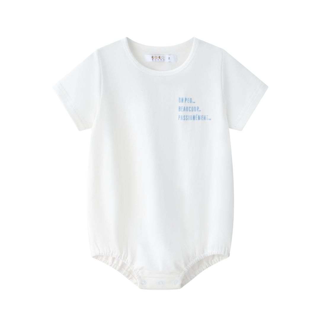 onesie s/s small print - white