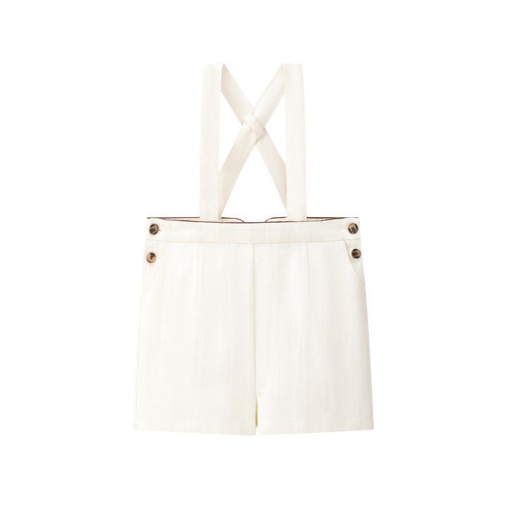 shorts button suspender - cream