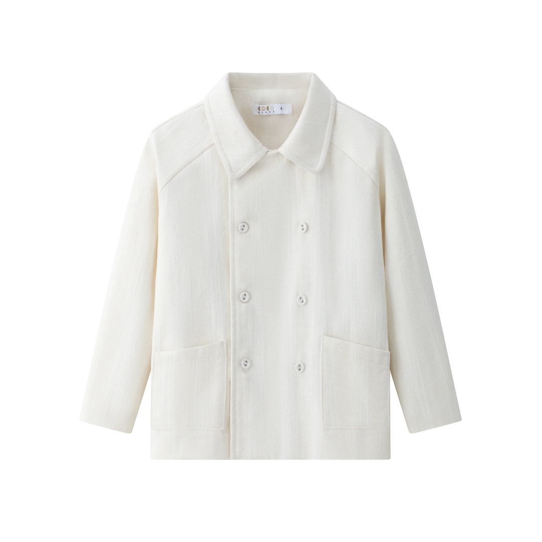 suit double breasted pockets and shorts - cream