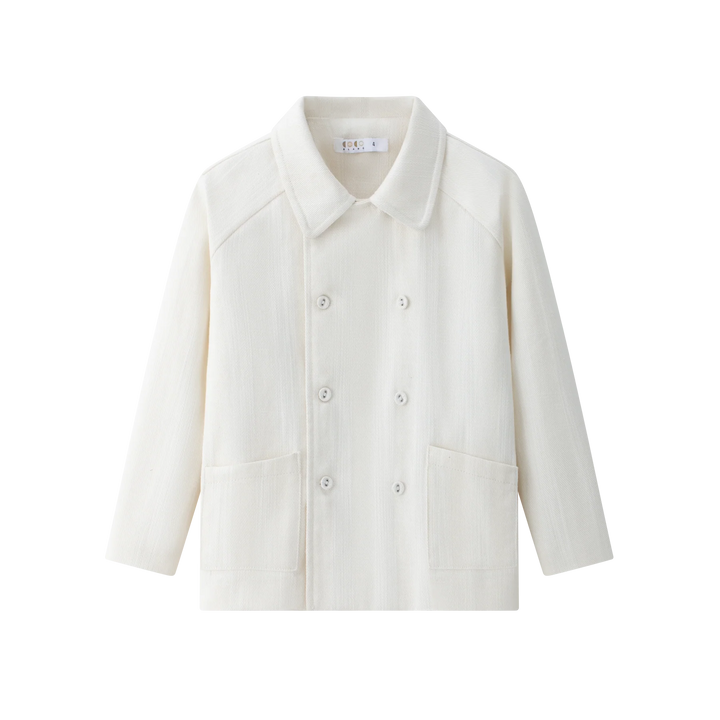 suit double breasted pockets and shorts - cream