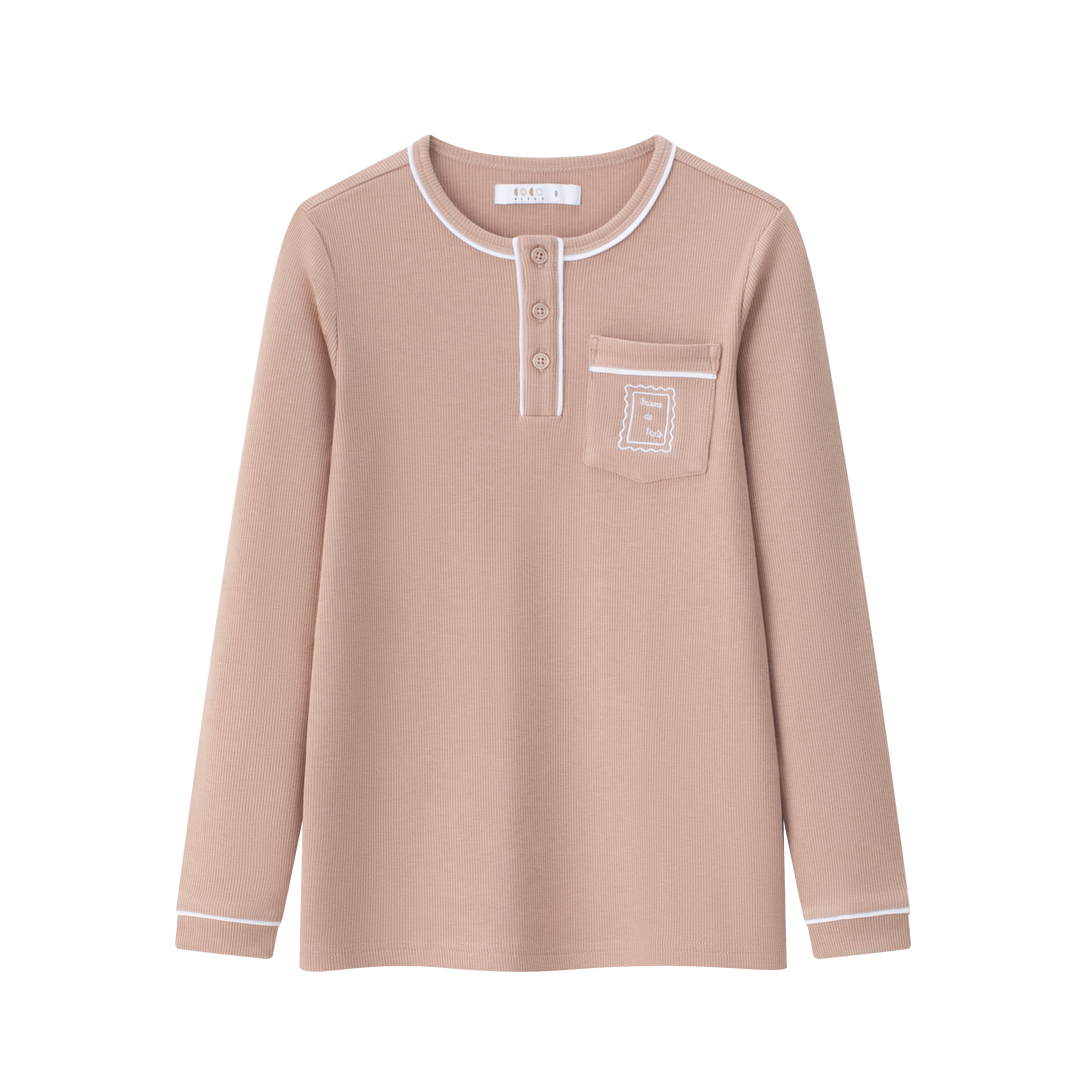 pajamas henley - pink