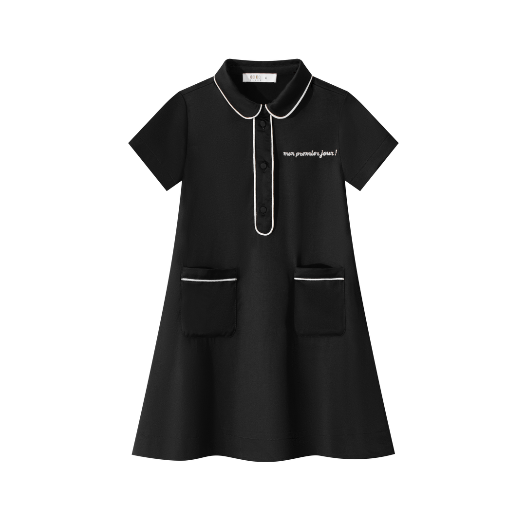 dress s/s silk shirt style - black