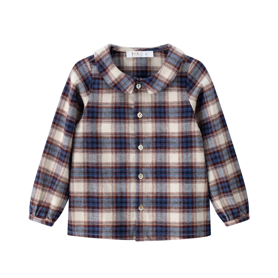 shirt l/s gingham - burgundy