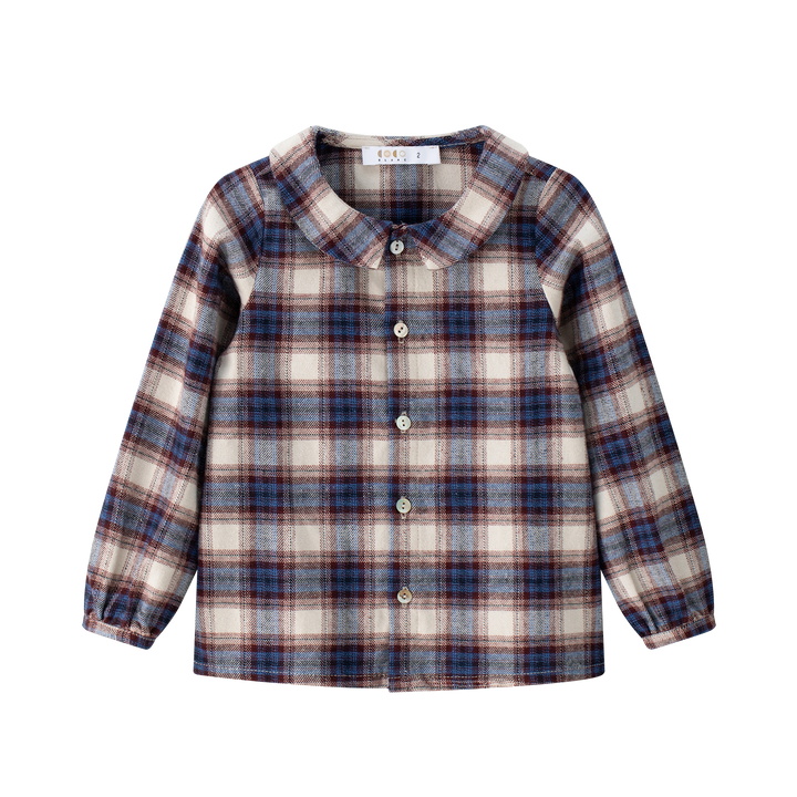 shirt l/s gingham - burgundy
