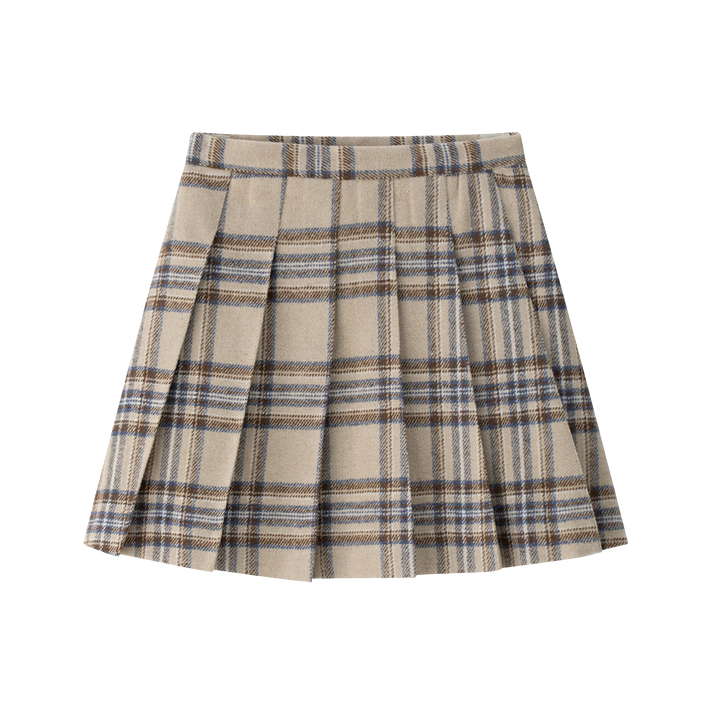 skirt plaid pleated - blue plaid