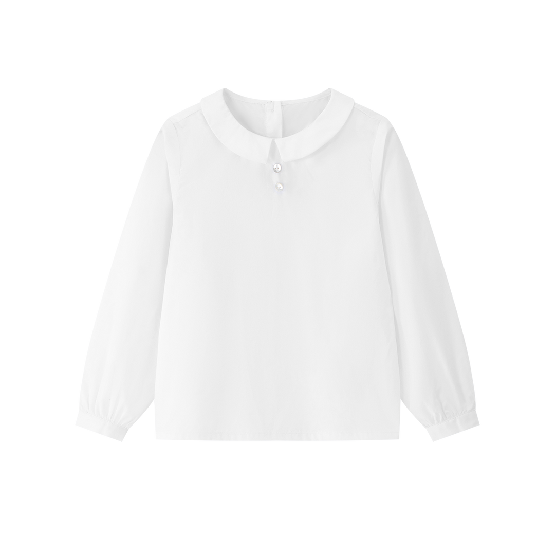 shirt l/s peter pan - white