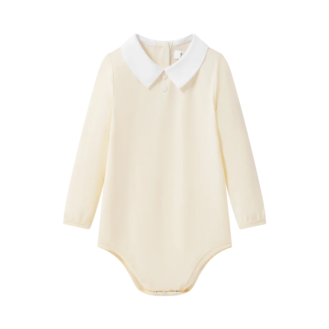 onesie peter pan button - cream