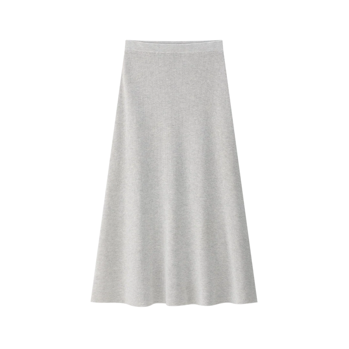 set outfit knit wrap sweater and maxi skirt - marled grey